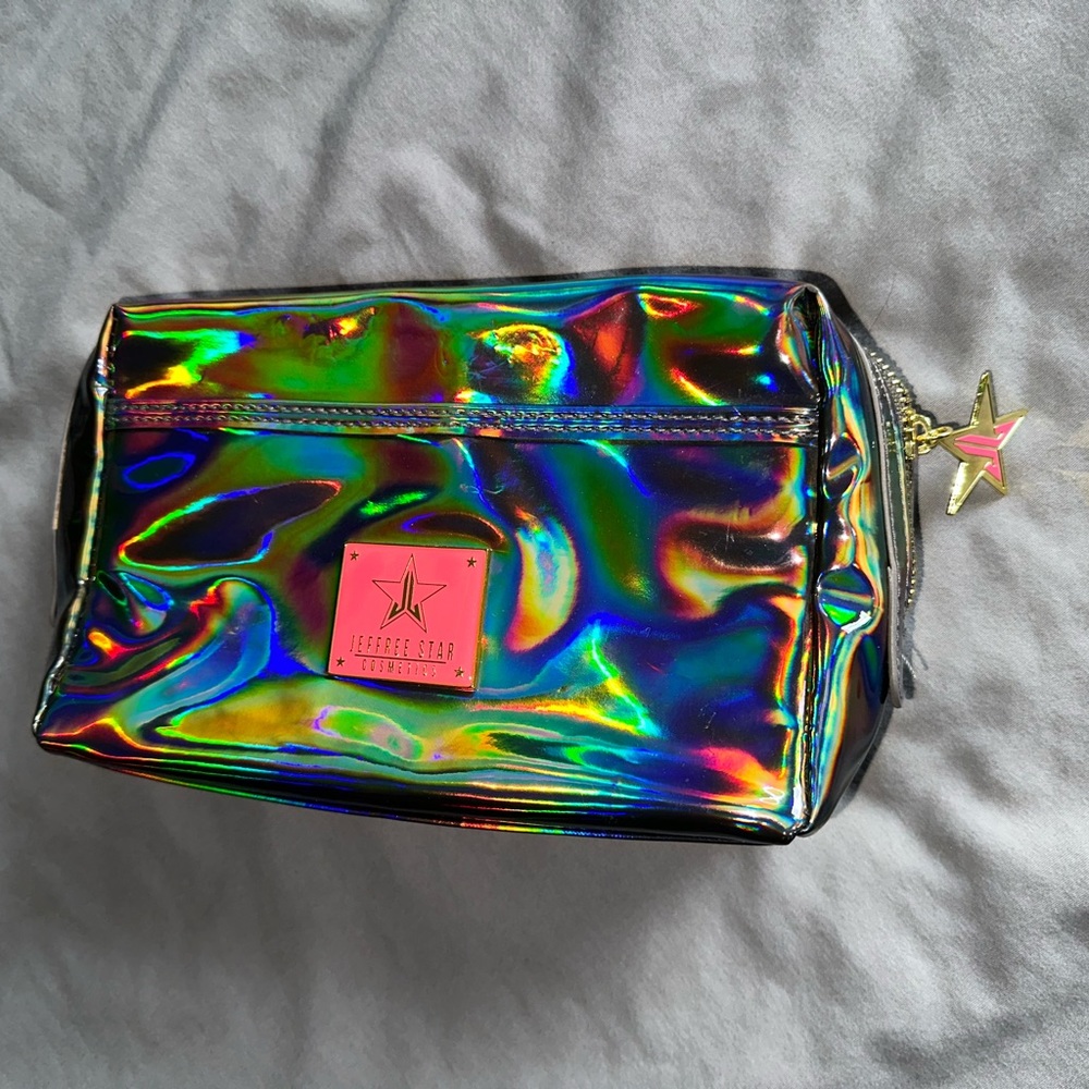 Jeffree Star Black holographic make up bag